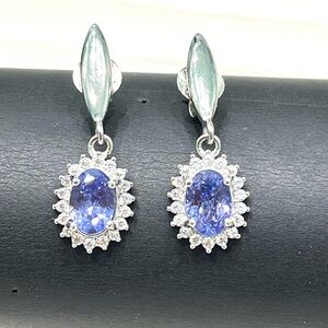 1.5ct genuine Tanzanite 14KGP Earrings